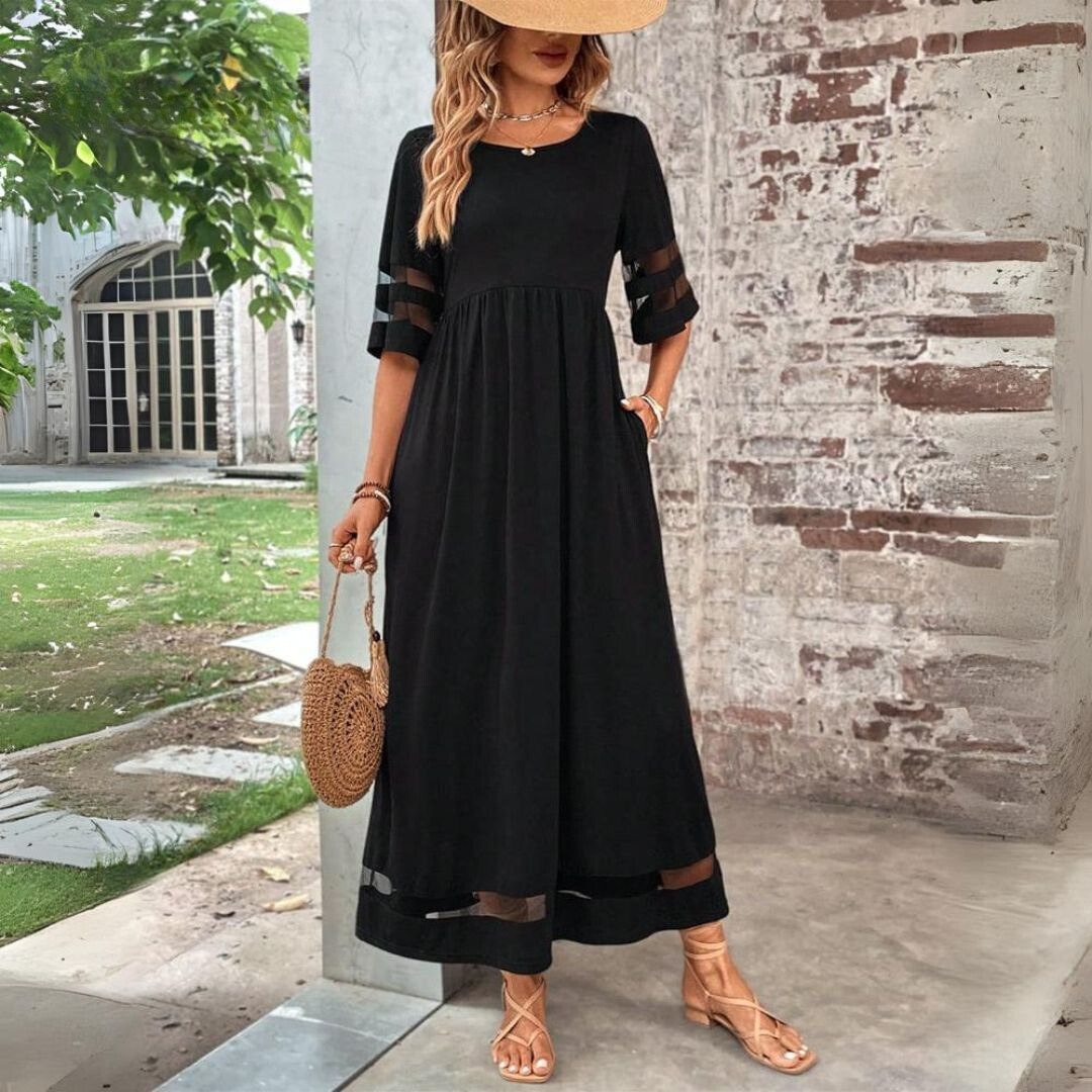 Cressida Atemberaubendes Bauchbedeckendes Kleid für Damen in Schwarz, mit einem eleganten und schmeichelhaften Design.