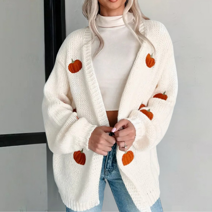 Damen Cardigan mit langen Ärmeln und Rippbündchen