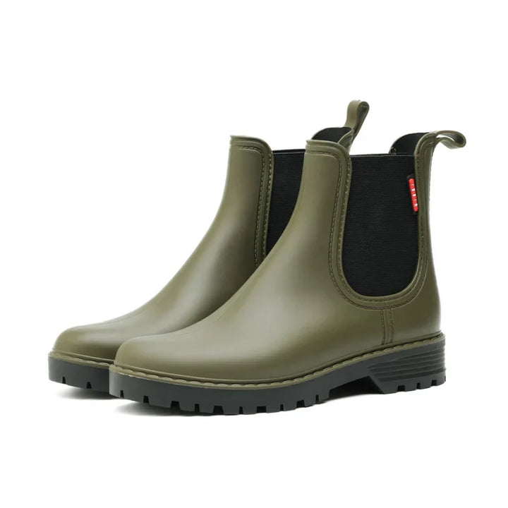 Damen Chelsea-Stiefeletten mit elastischen Einsätzen und Zuglaschen