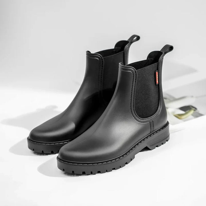 Damen Chelsea-Stiefeletten mit elastischen Einsätzen und Zuglaschen