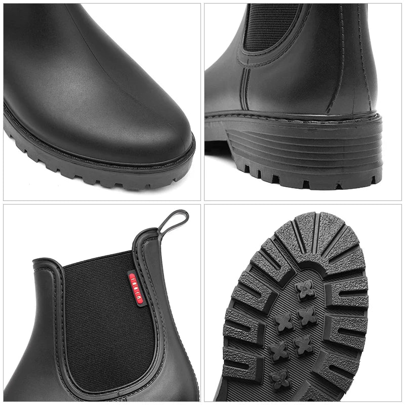 Damen Chelsea-Stiefeletten mit elastischen Einsätzen und Zuglaschen