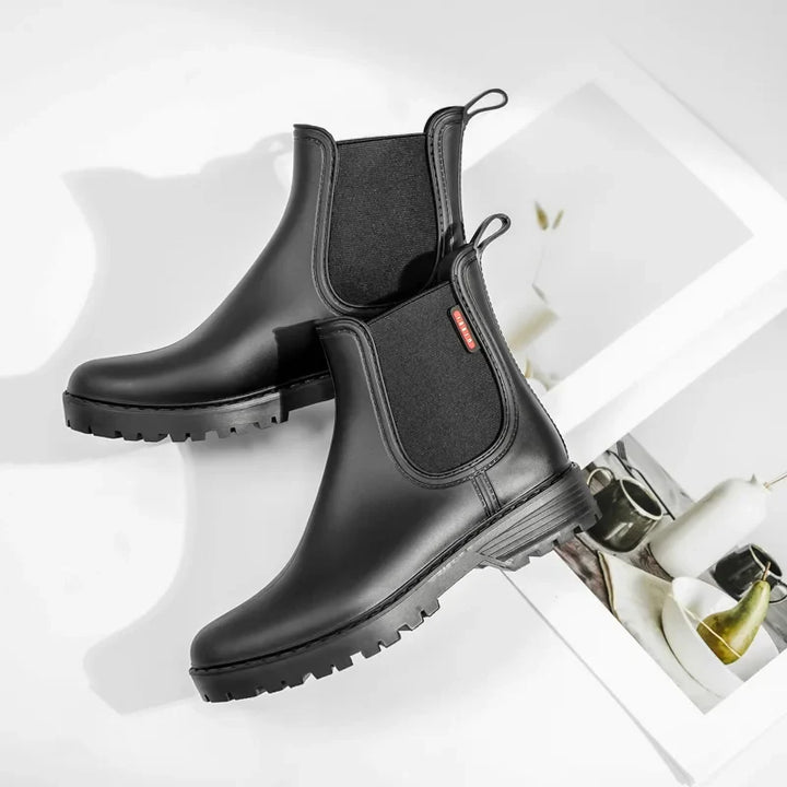 Damen Chelsea-Stiefeletten mit elastischen Einsätzen und Zuglaschen