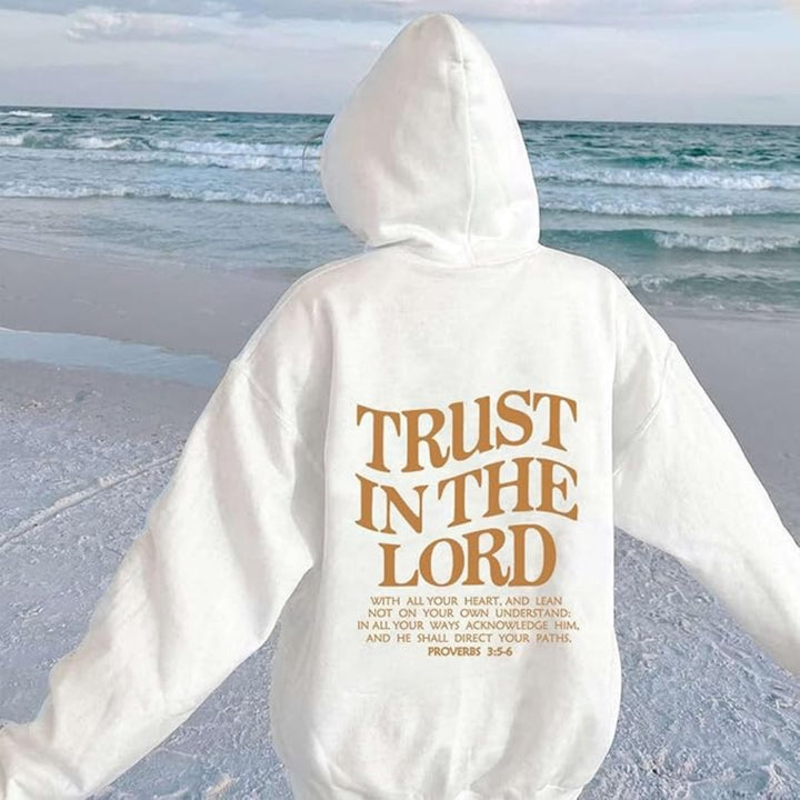 Damen Hoodie mit Kängurutasche und Rippbündchen