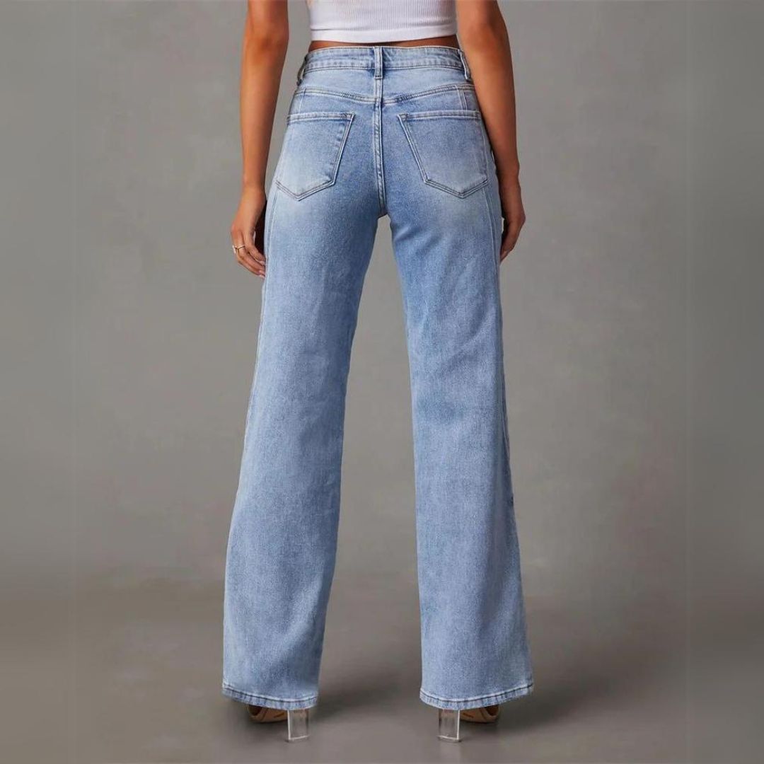 Damen Jeans mit Gürtelschlaufen und Taschen