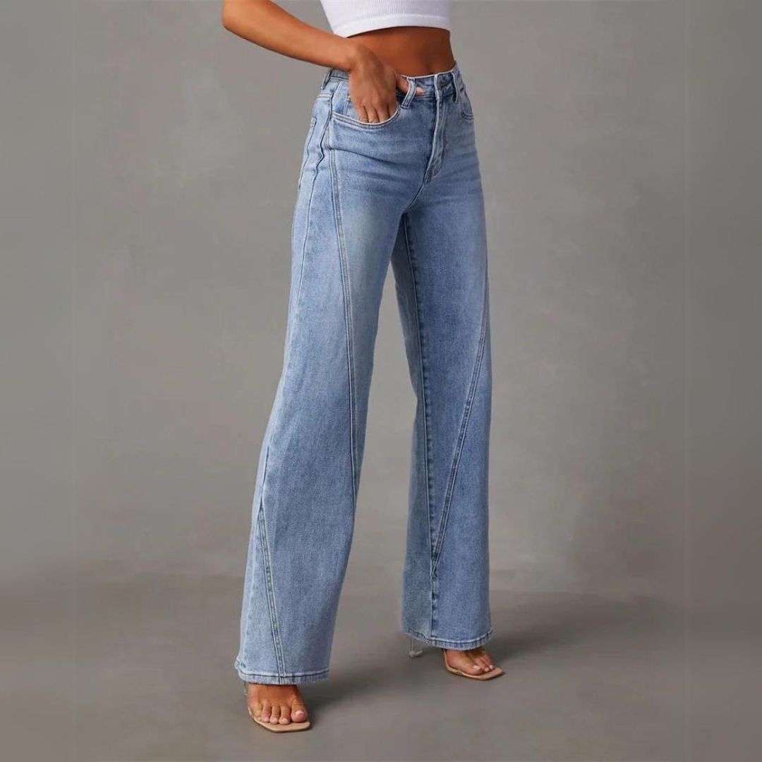 Damen Jeans mit Gürtelschlaufen und Taschen