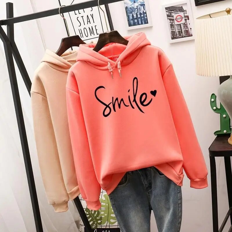 Damen Kapuzenpullover mit Herzmotiv und Rippbündchen