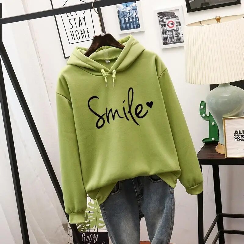 Damen Kapuzenpullover mit Herzmotiv und Rippbündchen