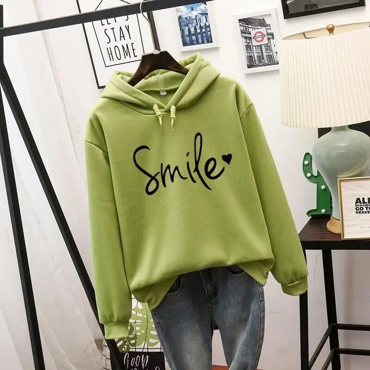 Damen Kapuzenpullover mit Herzmotiv und Rippbündchen