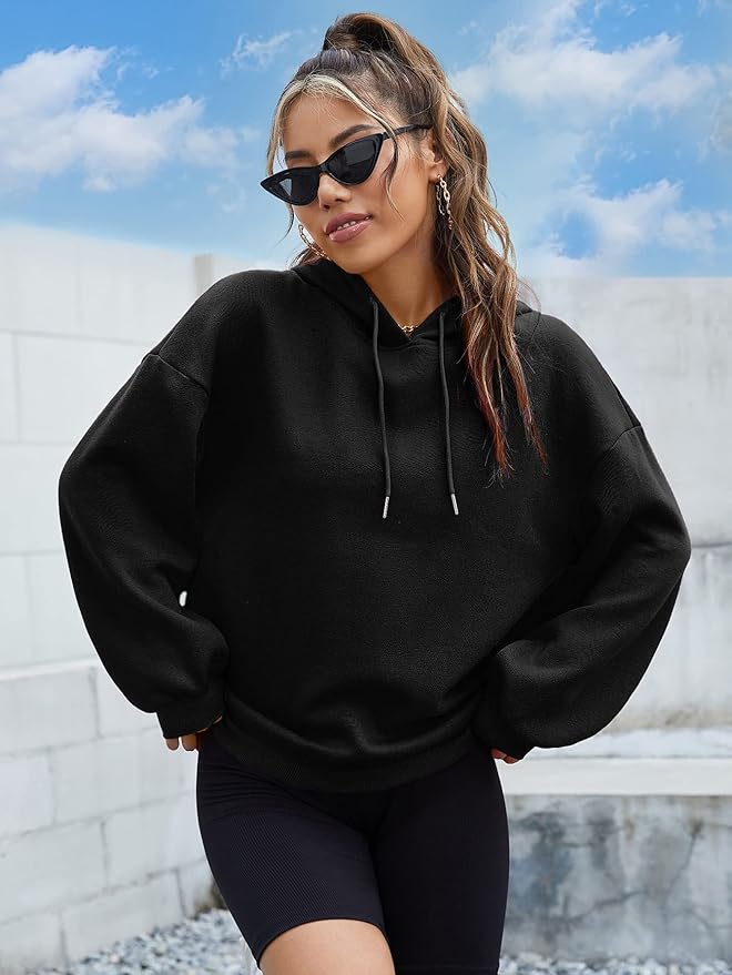 Damen Kapuzenpullover mit Kordelzug und Rückenprint