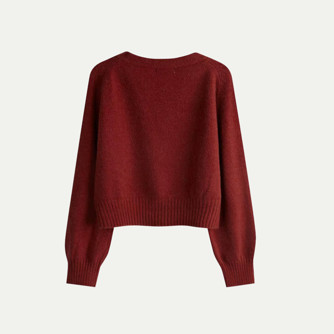 Damen Langarm-Cardigan mit asymmetrischem Knopfverschluss