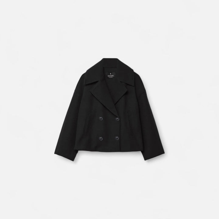 Damen Langarmjacke mit breiten Revers und Leistentaschen