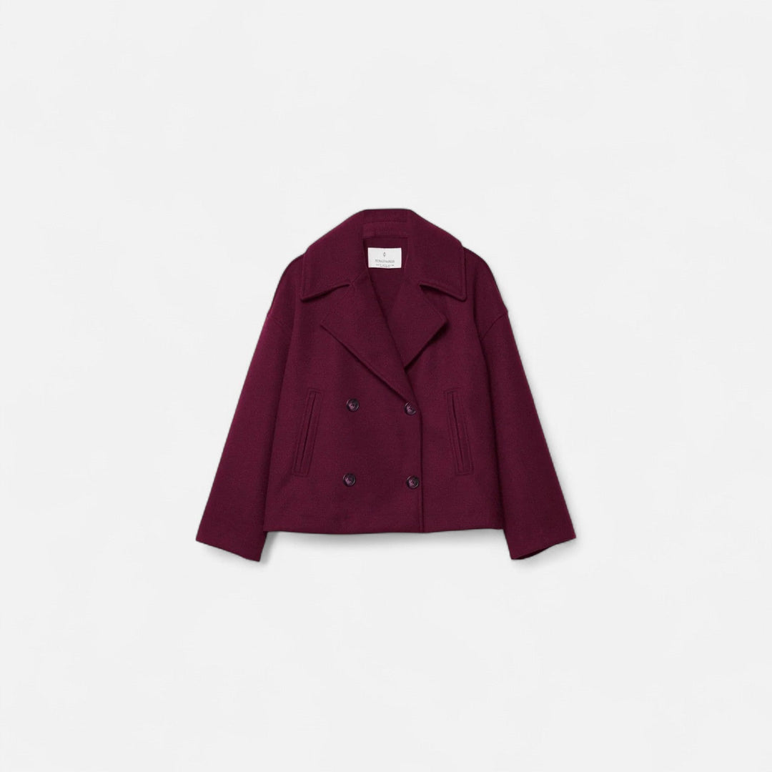 Damen Langarmjacke mit breiten Revers und Leistentaschen