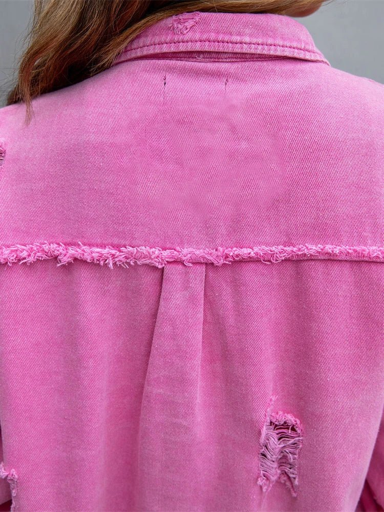 Damen Langarmjacke mit Druckknöpfen und zwei Brusttaschen