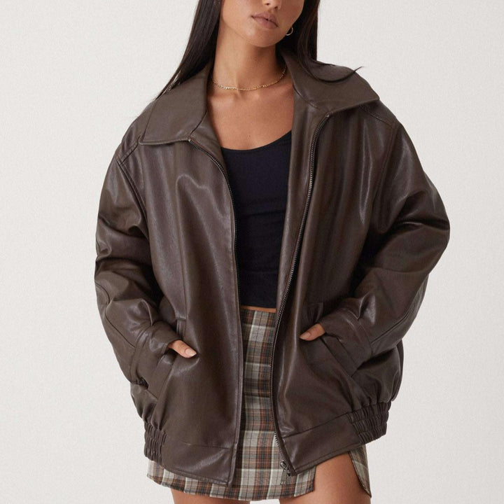 Damen Langarmjacke mit Frontreißverschluss und Zwei Seitentaschen
