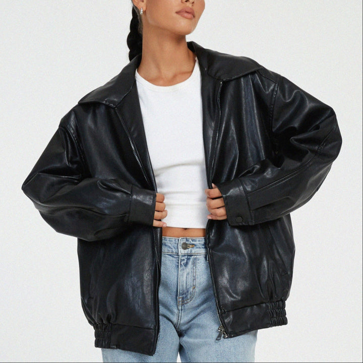 Damen Langarmjacke mit Frontreißverschluss und Zwei Seitentaschen