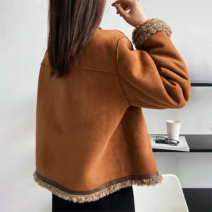 Damen Langarmjacke mit Knopfleiste und Leistentaschen