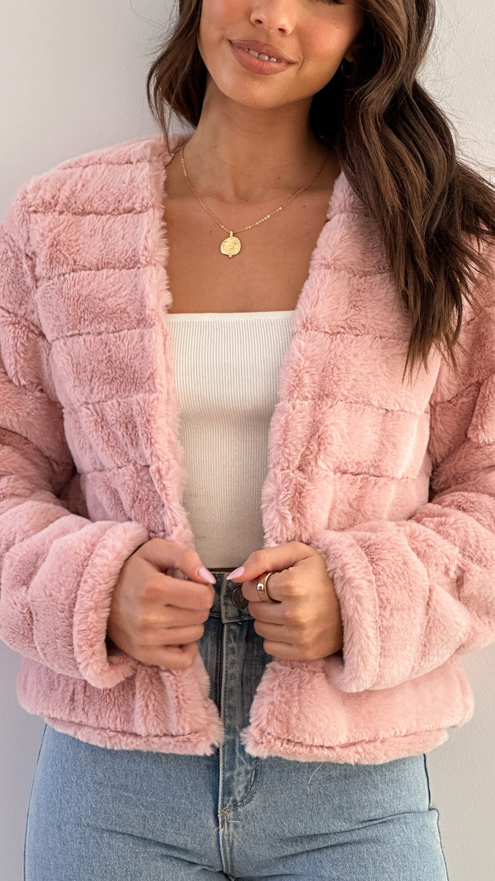 Damen Langarmjacke mit offener Front und horizontaler Absteppung