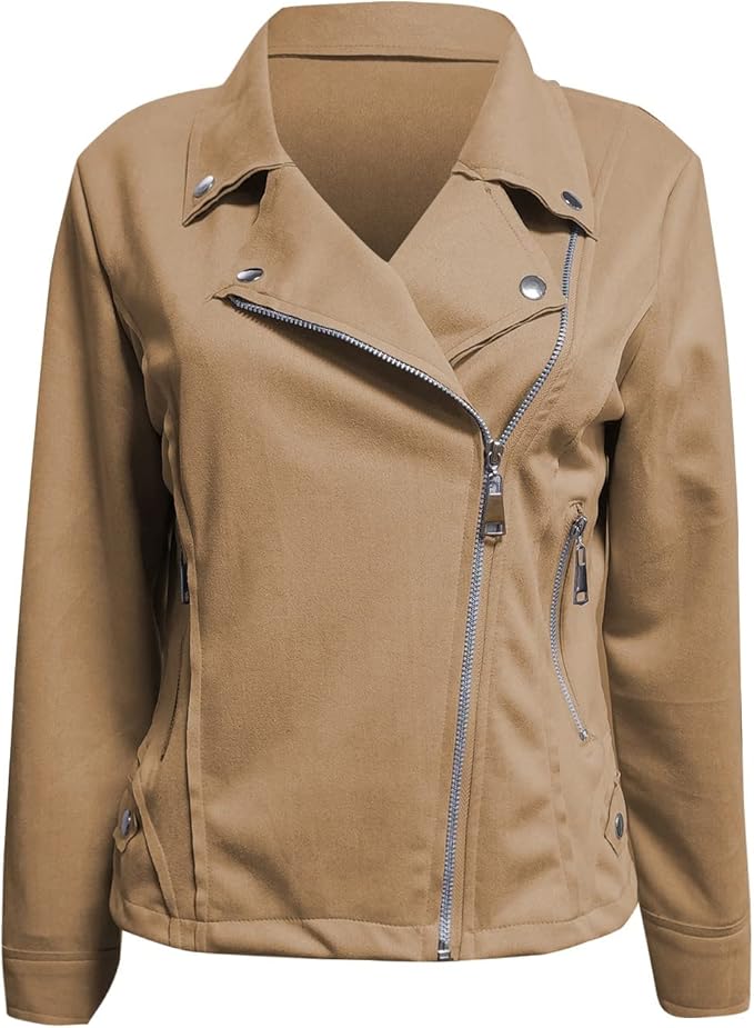 Damen Langarmjacke mit Reißverschluss und seitlichen Zip-Taschen