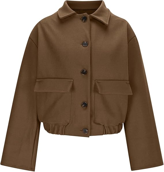 Damen Langarmjacke mit spitzem Kragen und Pattentaschen