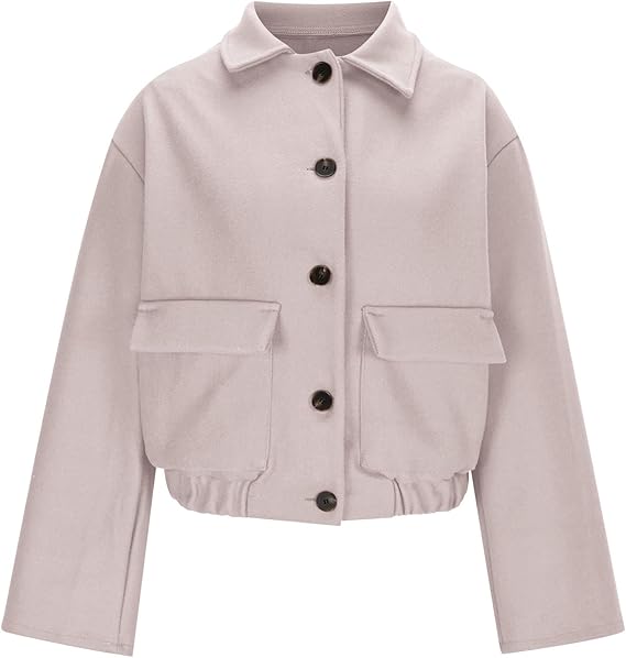 Damen Langarmjacke mit spitzem Kragen und Pattentaschen