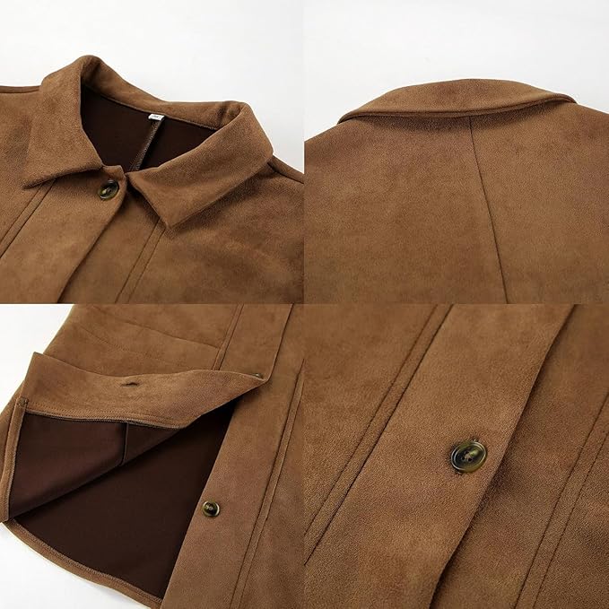 Damen Langarmjacke mit spitzem Kragen und unteren Fronttaschen