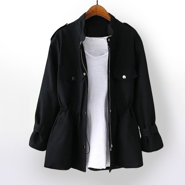 Damen Langarmjacke mit Stehkragen und Taschen