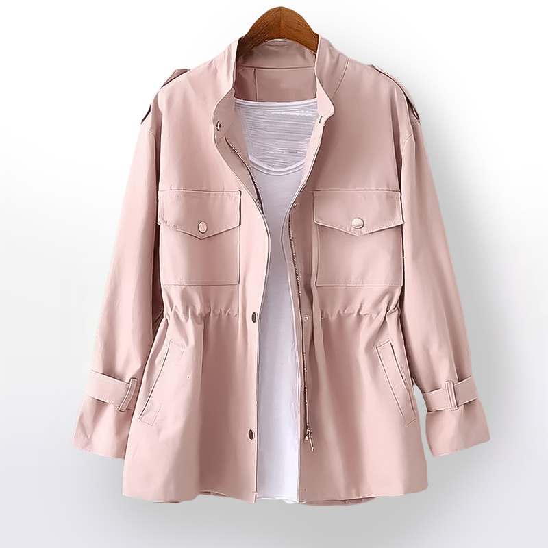 Damen Langarmjacke mit Stehkragen und Taschen