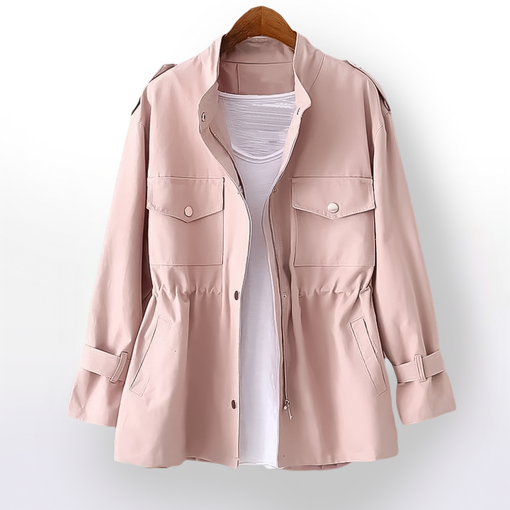 Damen Langarmjacke mit Stehkragen und Taschen