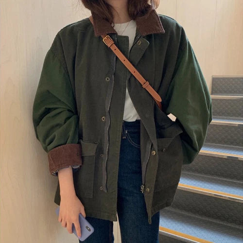 Damen Langarmjacke mit verdecktem Reißverschluss und Pattentaschen