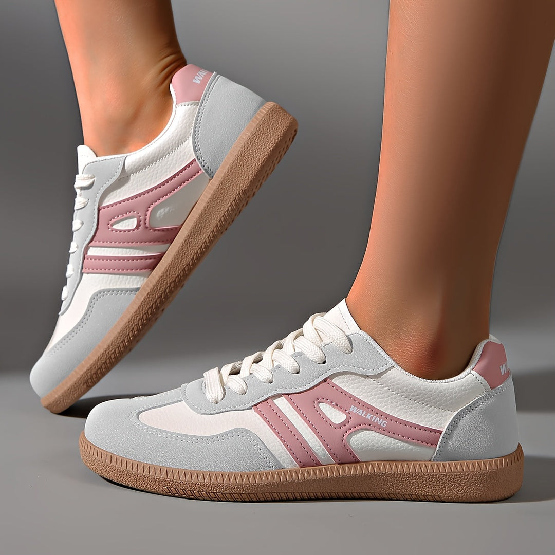 Damen Low-Top Sneakers mit Schnürung und geschlossener runder Spitze