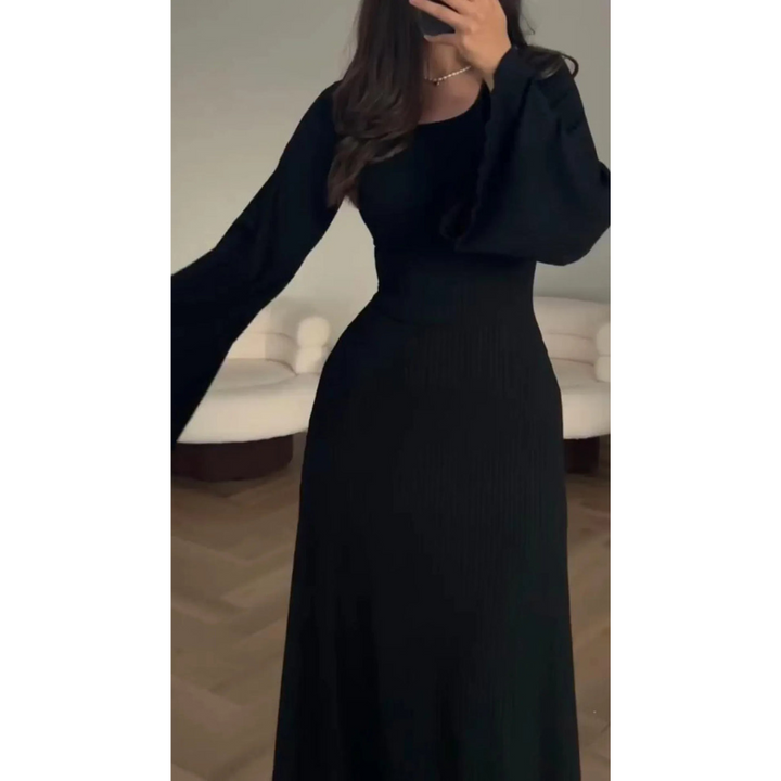 Damen-Maxikleid mit knöchellangem Saum und Schnürung am Rücken
