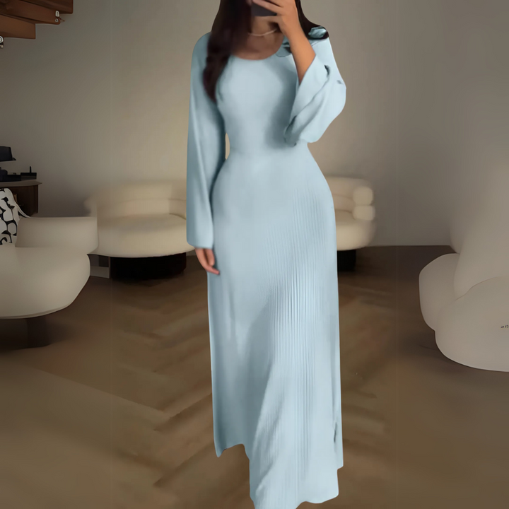 Damen-Maxikleid mit knöchellangem Saum und Schnürung am Rücken