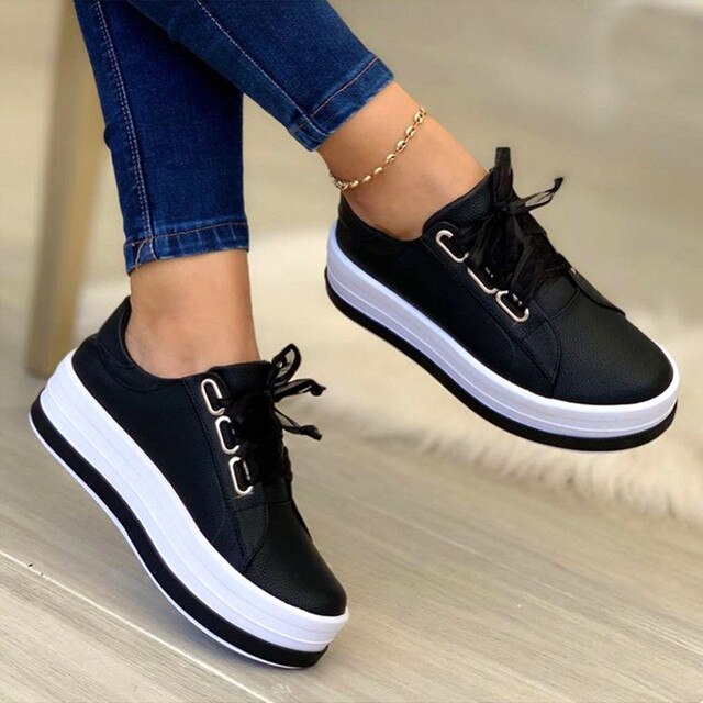 Scarpe con suola imbottita alla moda con plateau per donna