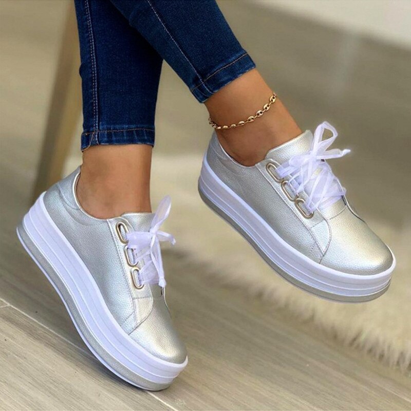 Scarpe con suola imbottita alla moda con plateau per donna