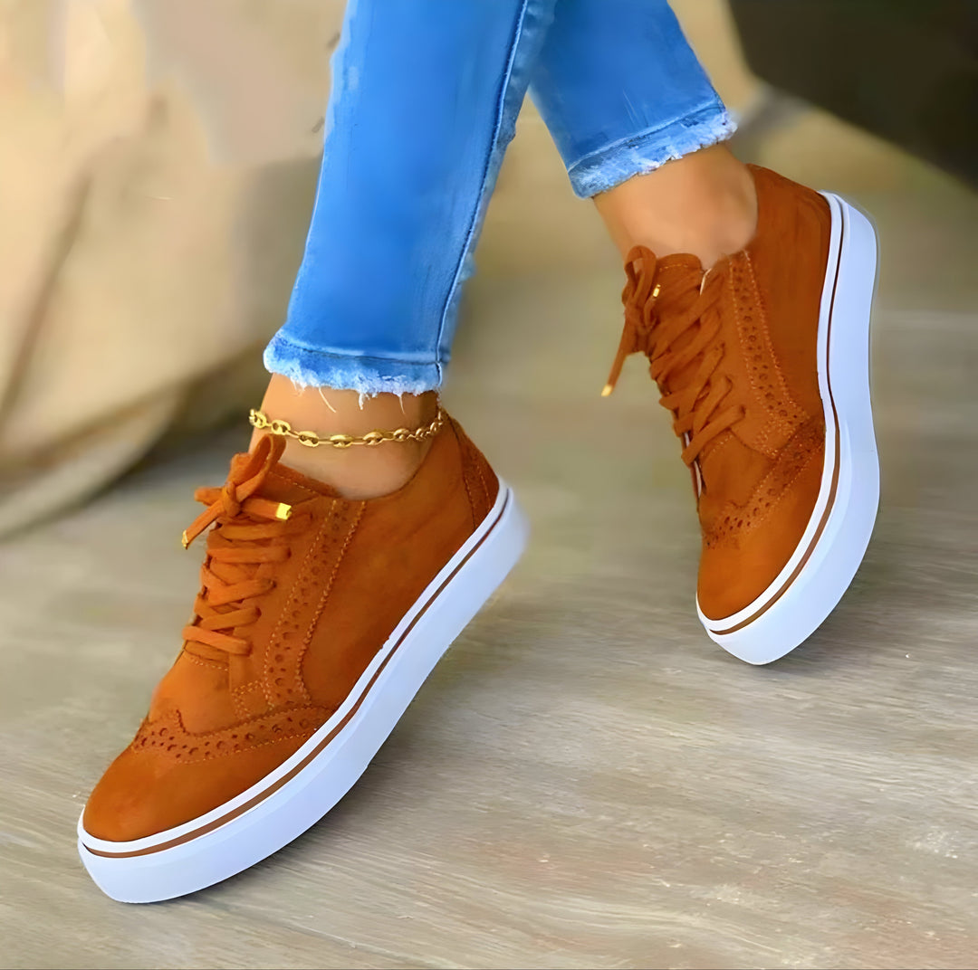 Damen Sneaker mit Schnürverschluss und Plateausohle