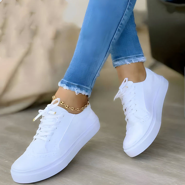 Damen Sneaker mit Schnürverschluss und Plateausohle