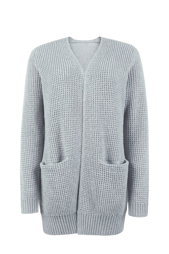 Damen Strickcardigan mit langen Ärmeln und Taschen