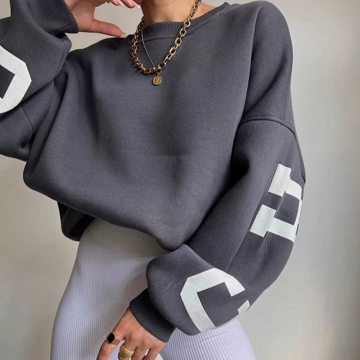 Damen-Sweatshirt mit langen Ärmeln und überschnittenen Schultern