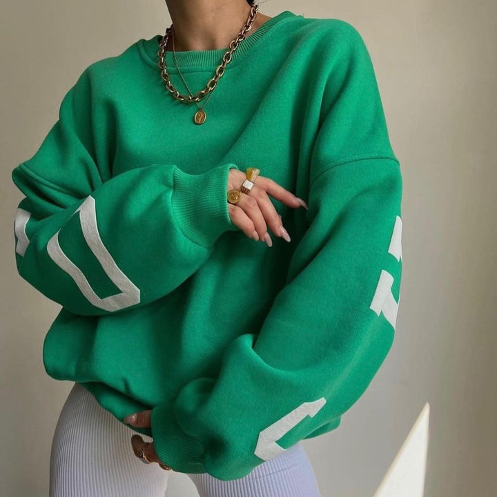 Damen-Sweatshirt mit langen Ärmeln und überschnittenen Schultern