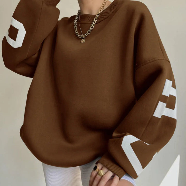 Damen-Sweatshirt mit langen Ärmeln und überschnittenen Schultern