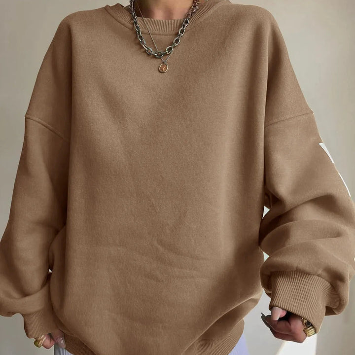 Damen-Sweatshirt mit langen Ärmeln und überschnittenen Schultern