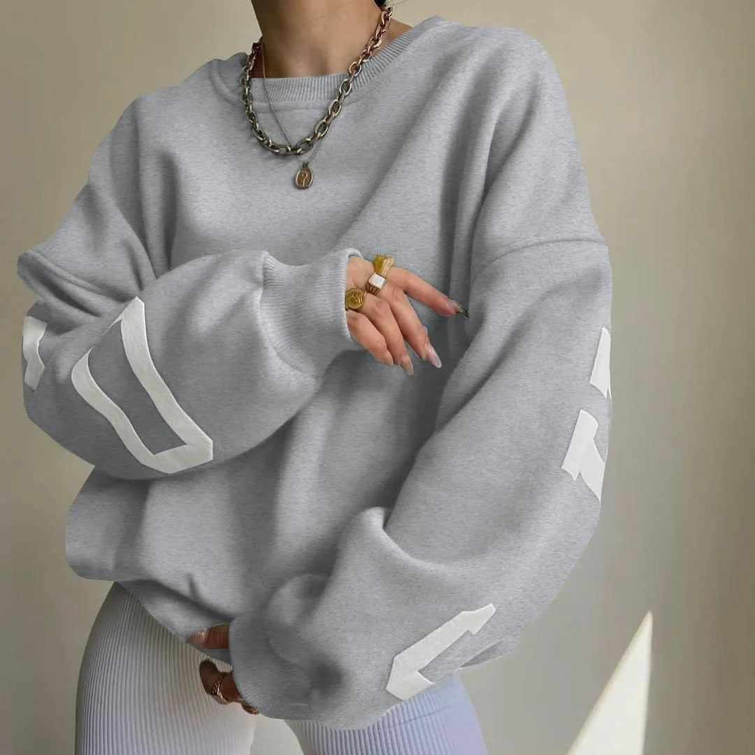 Damen-Sweatshirt mit langen Ärmeln und überschnittenen Schultern