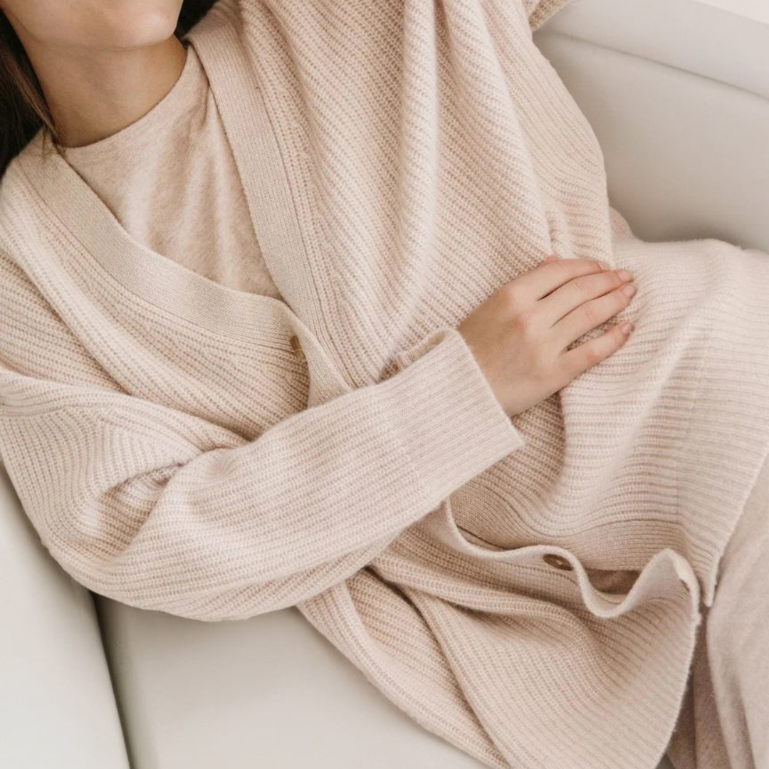 Damen V-Ausschnitt Cardigan mit Knopfleiste und Rippbündchen
