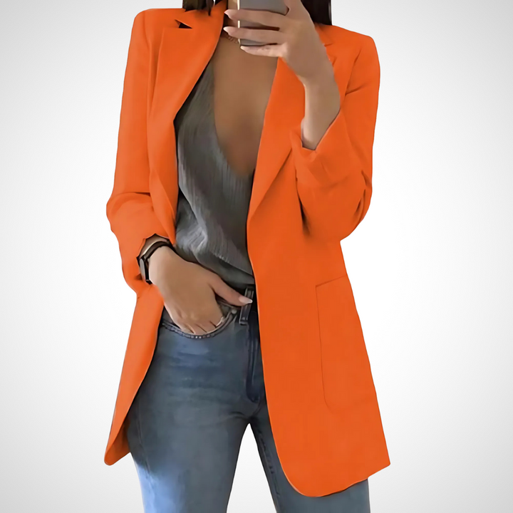 Damenblazer mit Reverskragen und offener Vorderseite