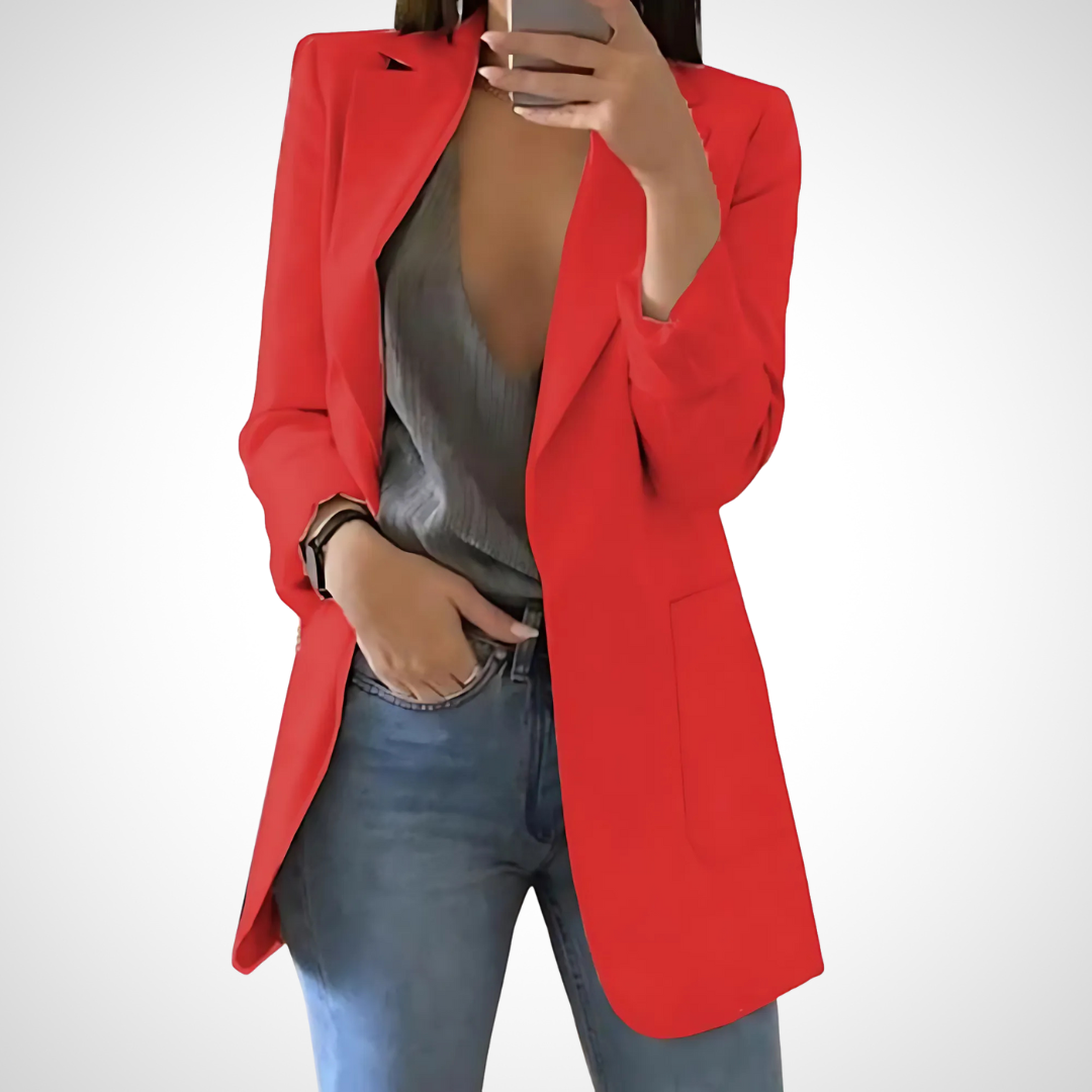 Damenblazer mit Reverskragen und offener Vorderseite