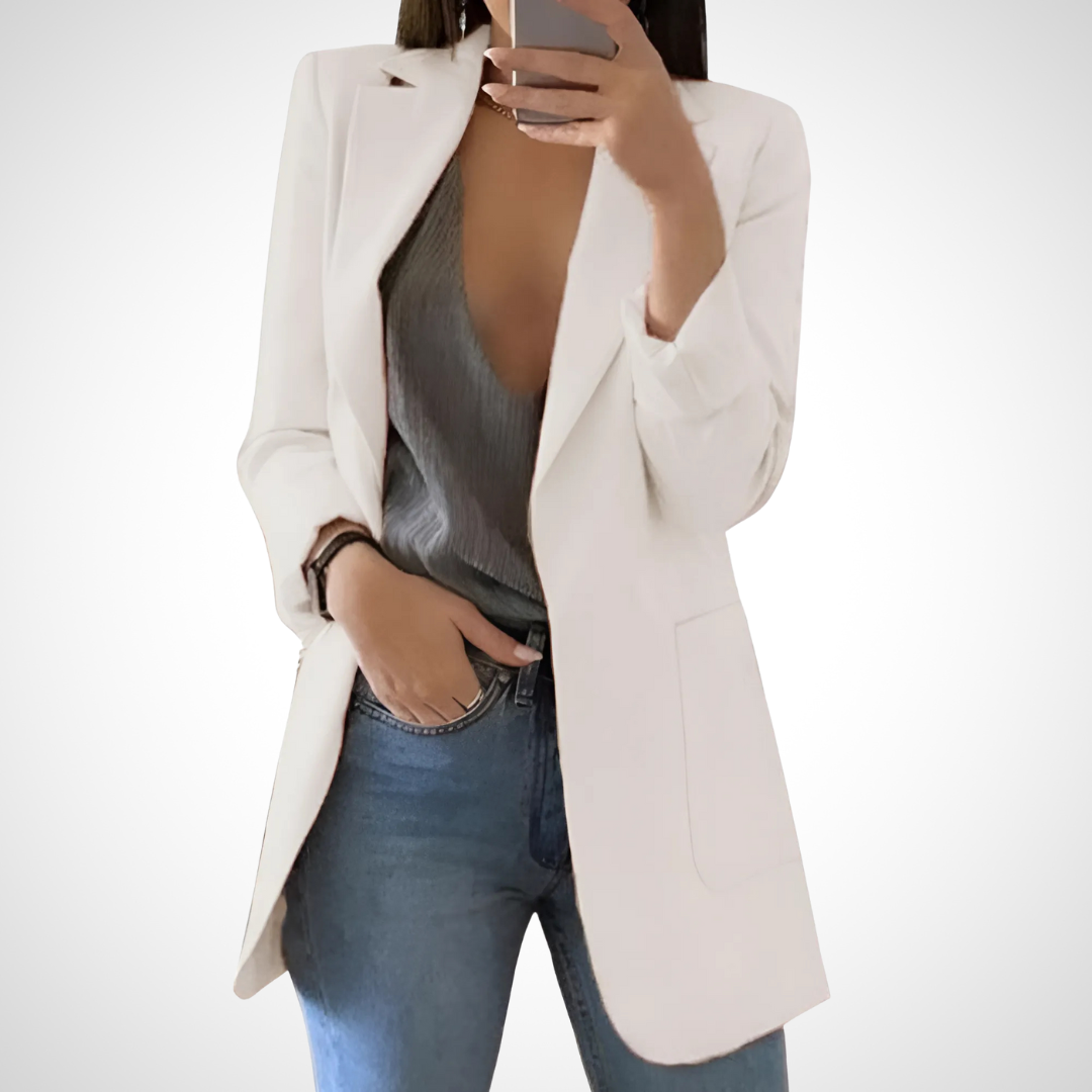 Damenblazer mit Reverskragen und offener Vorderseite