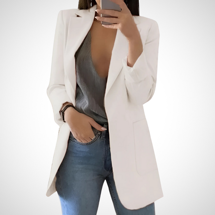 Damenblazer mit Reverskragen und offener Vorderseite