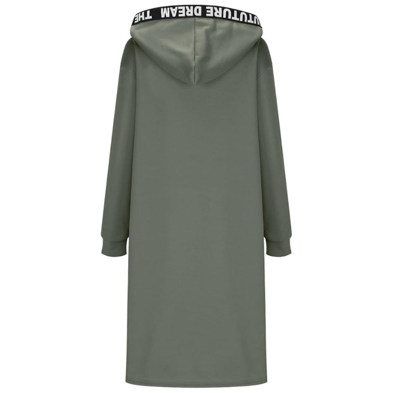 Damenjacke mit Kapuze Reißverschluss und aufgesetzten Taschen