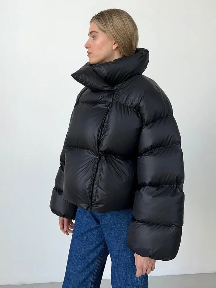 Damenjacke mit Kapuze Reißverschluss und Steppkammern