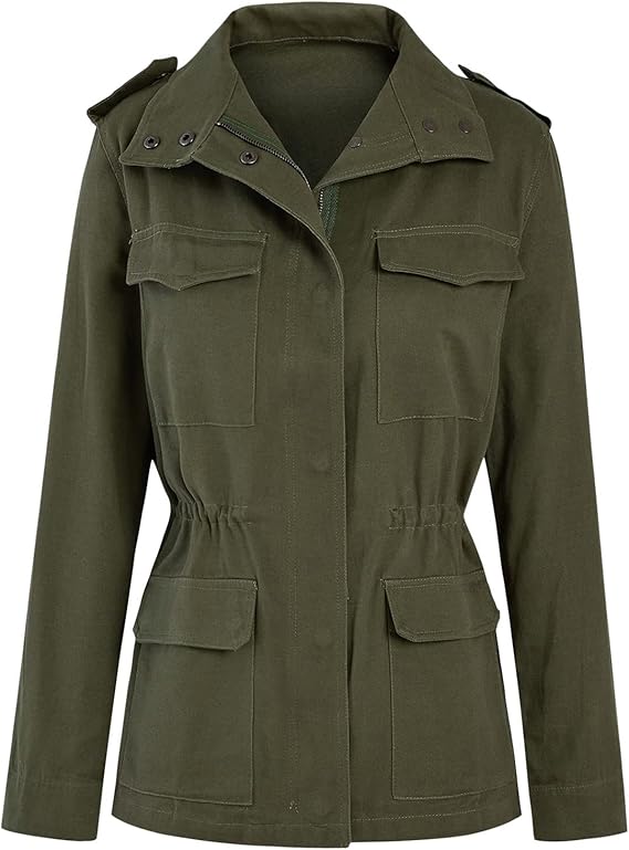 Damenjacke mit Stehkragen Reißverschluss und vier Klapptaschen